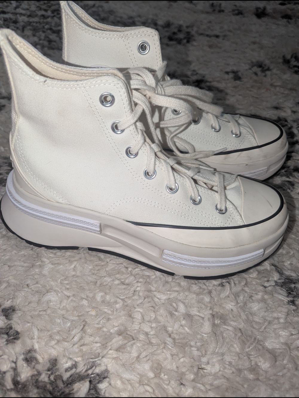 Converse Platform High-Top Canvas Sneakers in Off-White